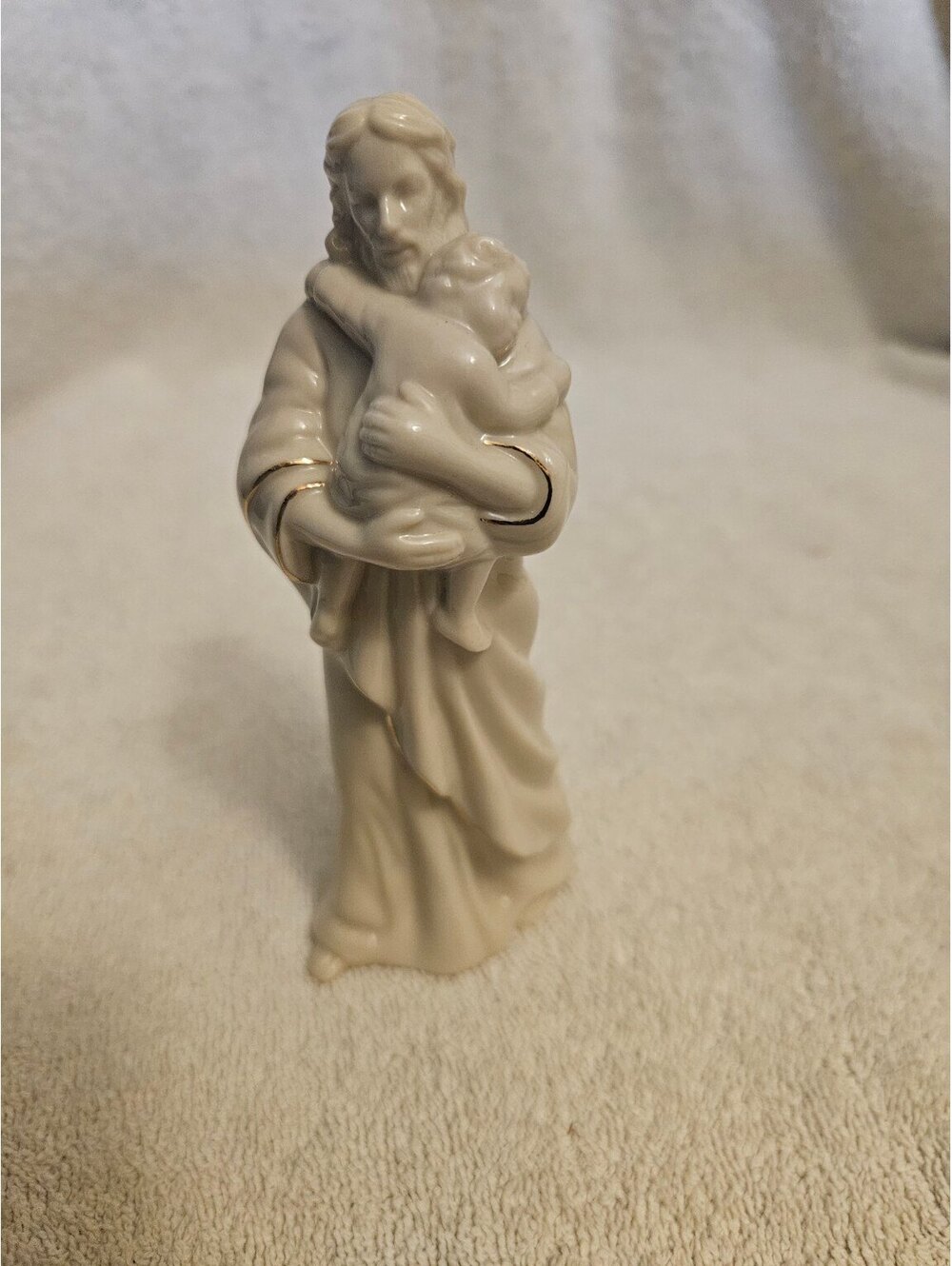 Lenox Bless This Child Jesus Holding Child Porcelain Figurine Gold 5.5"